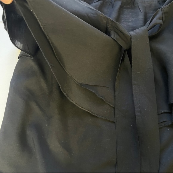 NWT Old Navy Black Ruffled Tank Top Lightweight Sheer Modal Tie Front Sz XL - Picture 11 of 12